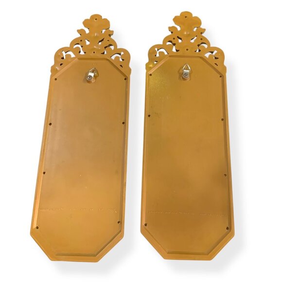 VTG 1967 Dart Homco 2 Wall Plaques Gold Angels Relief MCM Hollywood Regency - Picture 5 of 13